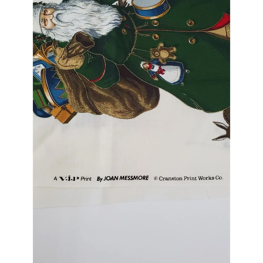 Vintage VIP Fabrics Olde Father Christmas Applique Cotton Fabric Panel Victorian